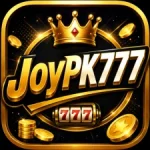 JoyPK777 gold casino style gaming logo with crown and 777 slot icon