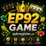 EP92 Game logo with crown, cards, chips, and secure gaming icons.