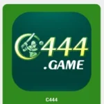 C444 Game promotional banner with casino games, coins, chips, slots, and secure gaming features.